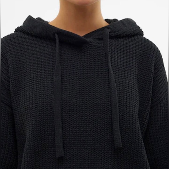 aerie Tops - 💥SALE💥Aerie Hooded Waffle Knit Sweatshirt in Black Size Large